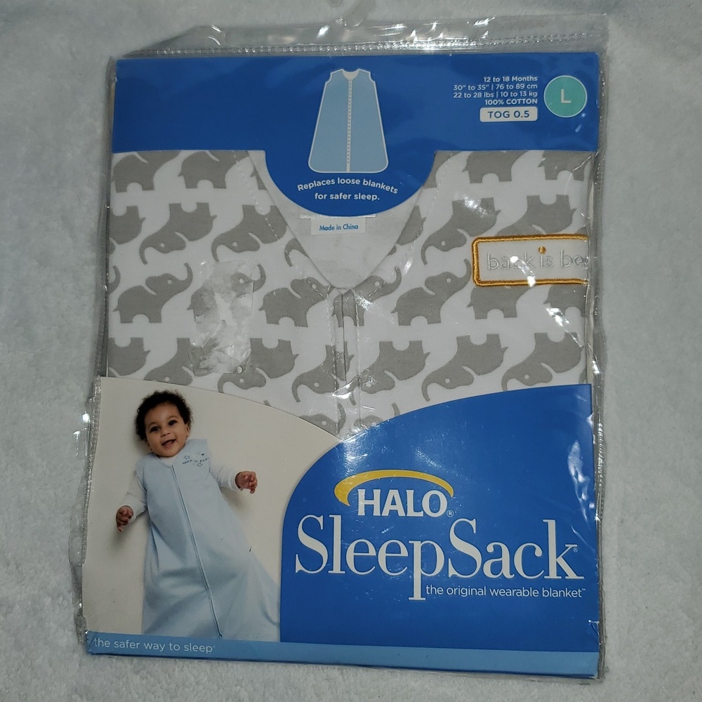Halo Sleep Sack Elephant Print Size L 12-18 Months